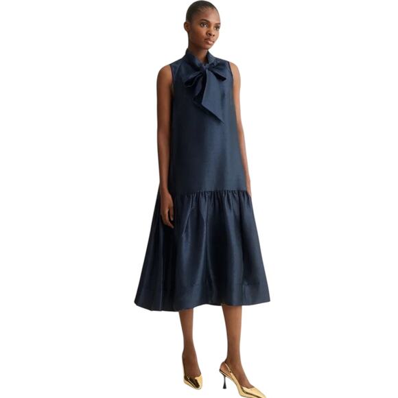 ME+EM Evening Halter Neck Midi Dress in Ink Blue UK6|US2|EU34|XS - Picture 2 of 12